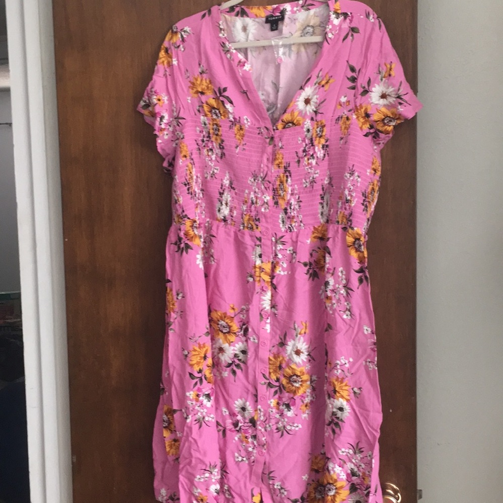 Torrid Challis dress pink floral